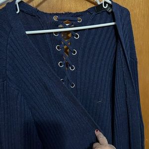 Lane Bryant!! Beautiful navy cardigan with tie back